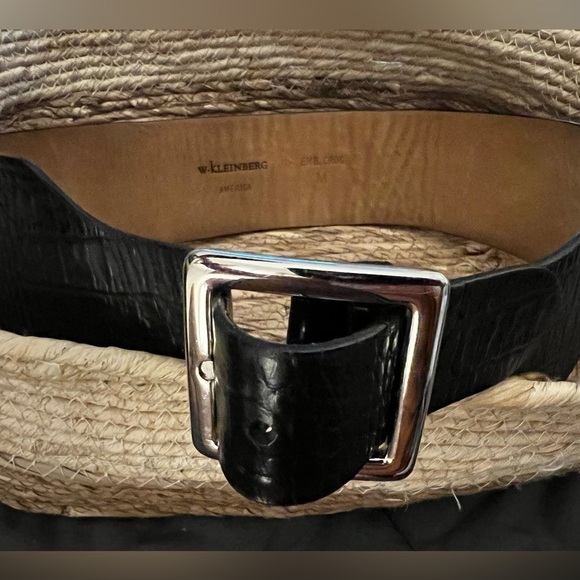 w.kleinberg Embossed Croc Leather Belt main image 4